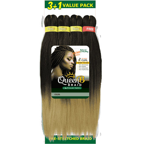 QUEEN B BRAIDING HAIR 50" MULTI PACK 3+1