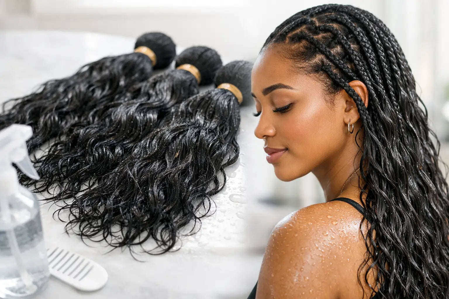 Human Braid Hair Wet and Wavy for Braids