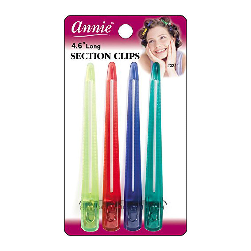 ANNIE #3231 CLEAR SECTION CLIPS 4CT