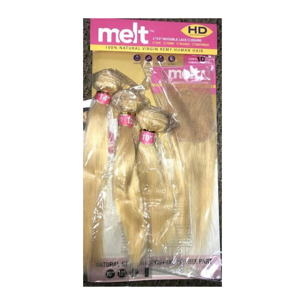 Janet Nat Straight 3pcs 14,16,18 + 4x5 Hd Free Part
