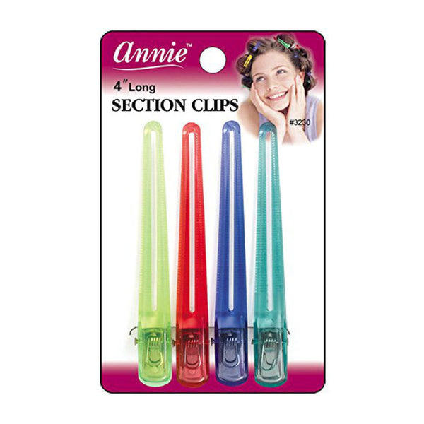 Annie #3230 Clear Section Clips 4ct