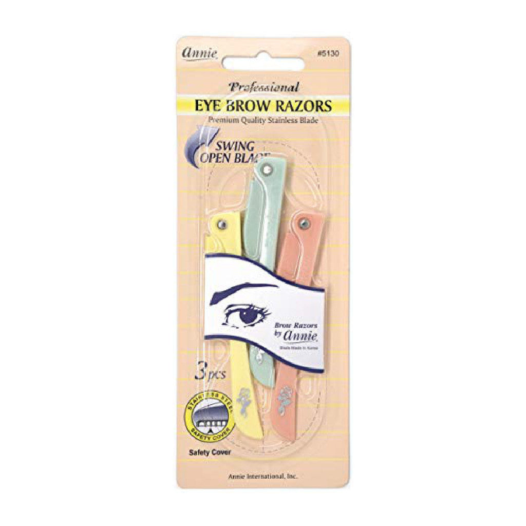 Annie #5130 Eyebrow Razors 3pcs Foldable