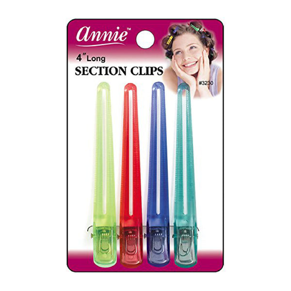 ANNIE #3230 CLEAR SECTION CLIPS 4CT