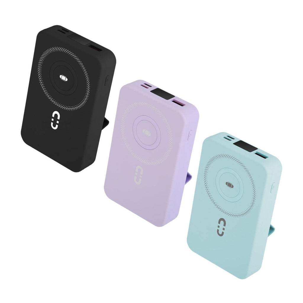3-in-1 MagSafe Power Bank - 10,000mAh with Built-In Cables and Stand