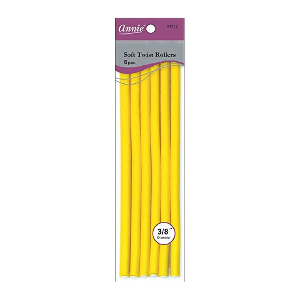 ANNIE #1212 SOFT TWIST ROLLER 10 6CT YELLOW