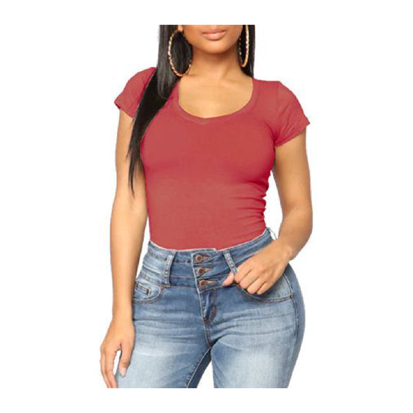 DWT1201+MOCHA+3XL+DODO BASIC V-NECK T-SHIRT