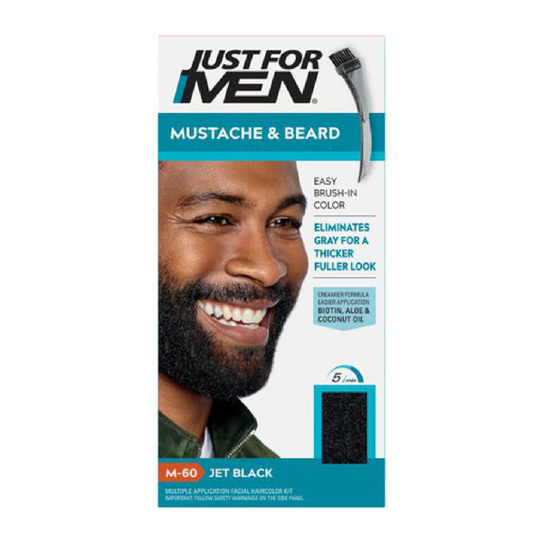 JFMEN MUSTACHE/BEARD M60 JET BLACK KIT
