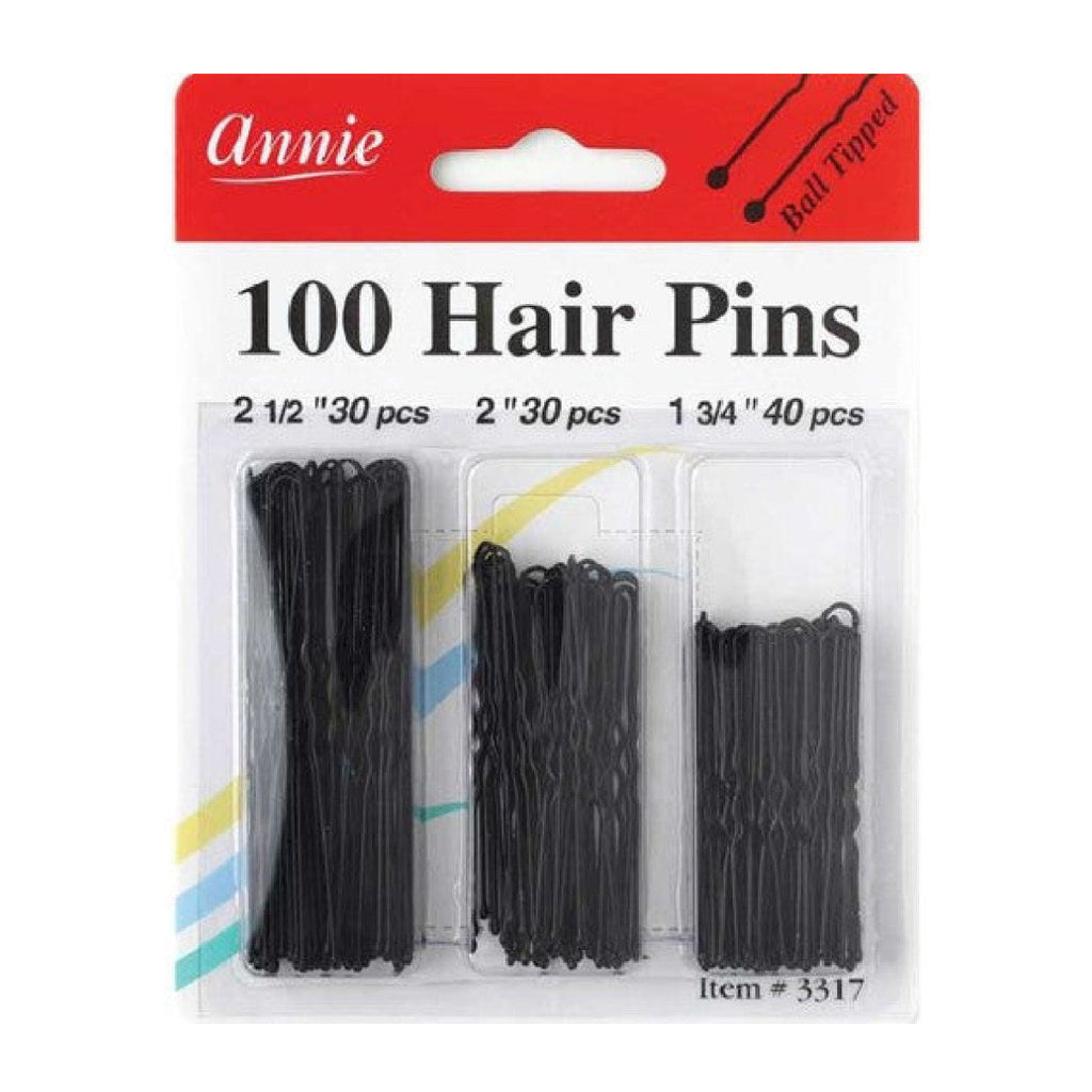 Annie #3317 100 Hair Pins 2 1/2, 2, 1 3/4 Black