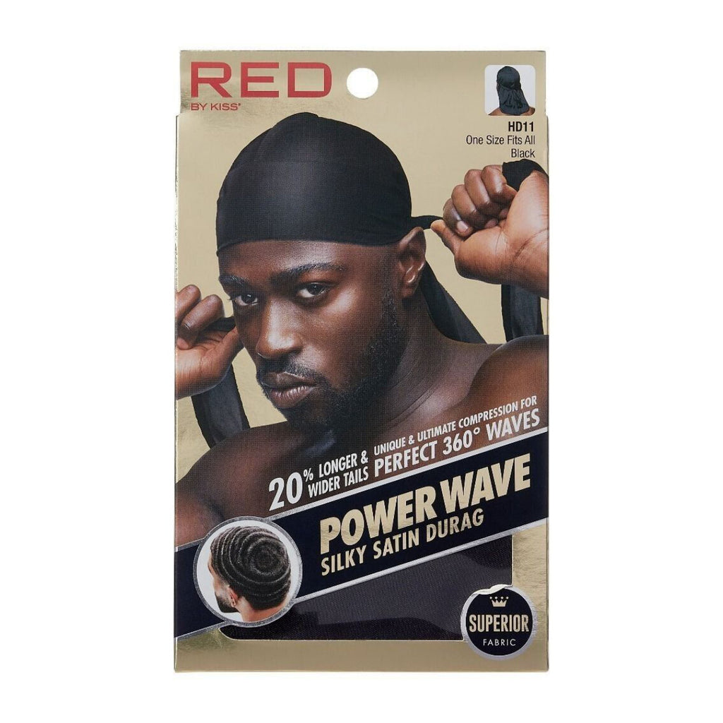 Kiss #HD11 Power Wave Silky Durag, Black