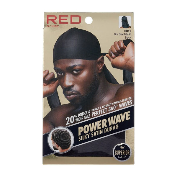 Kiss #HD11 Power Wave Silky Durag, Black