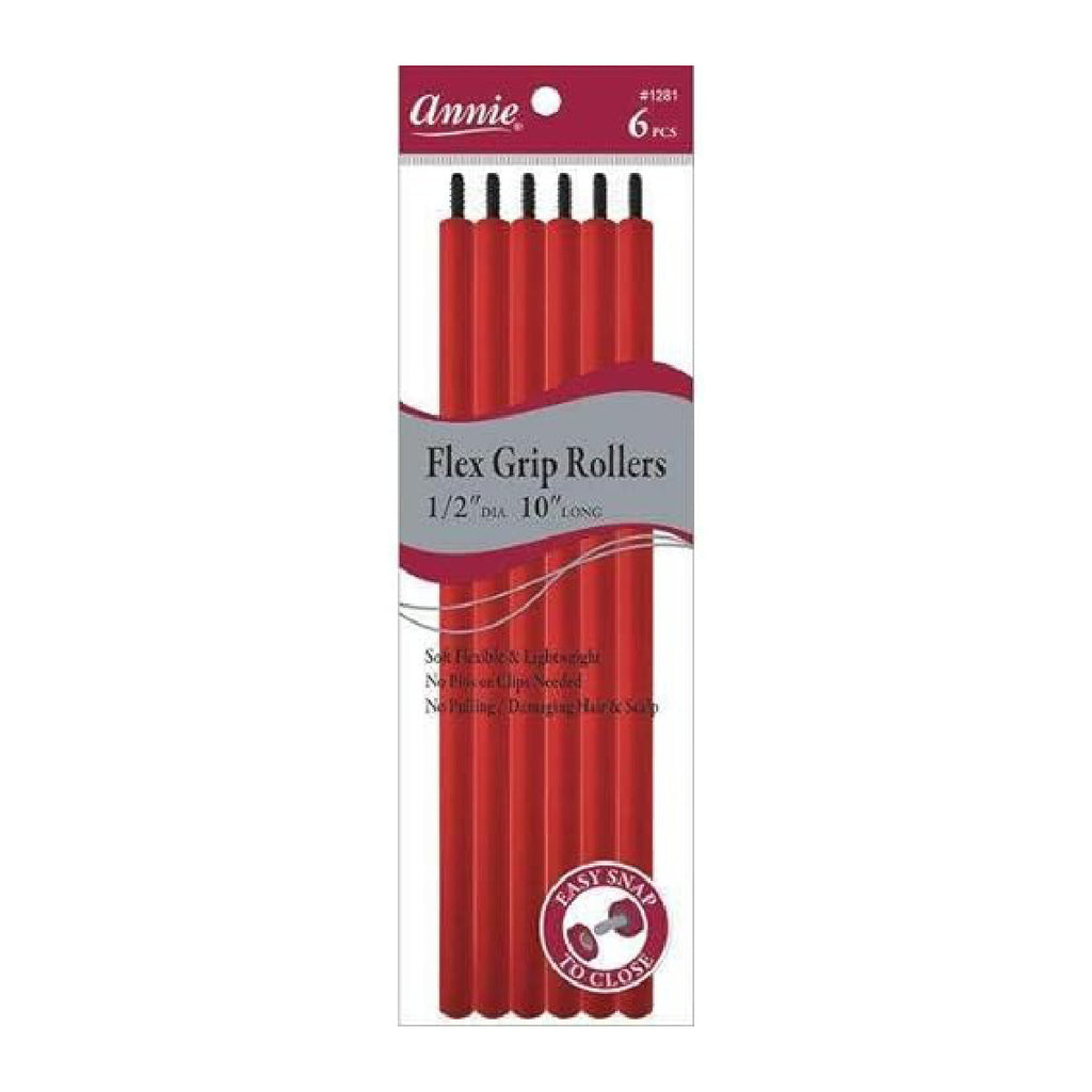 Annie #1281 Flex Grip Roller 1/2 6ct 10 Red