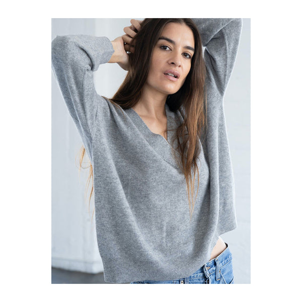 DWT1201+BLUE+L+DODO BASIC V-NECK T-SHIRT
