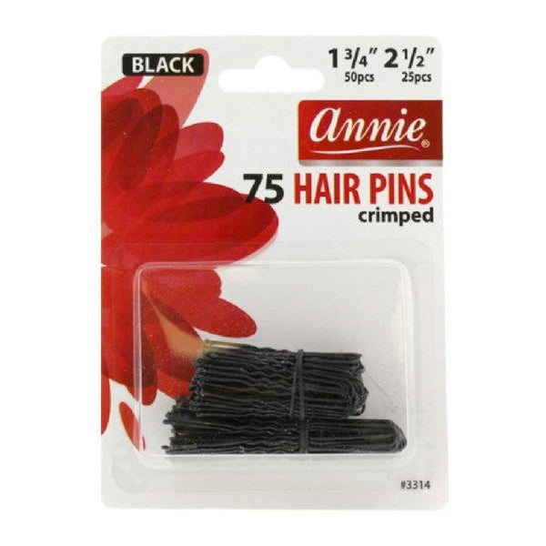 ANNIE #3314 75 HAIR PINS 1 3/4, 2 1/2 BLACK