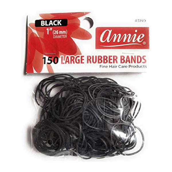 ANNIE #3149 150 LARGE R/BANDS BLACK