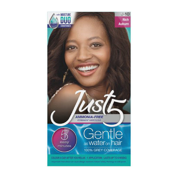 JUST 5 HAIR COLOR J-10 RICH AUBURN KIT