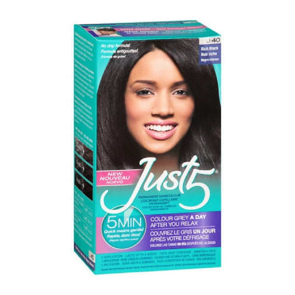 JUST 5 HAIR COLOR J-40 RICH BLACK KIT