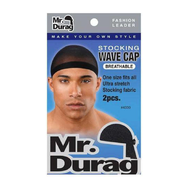 ANNIE #4330 STOCKING WAVE CAP 2PCS BLACK