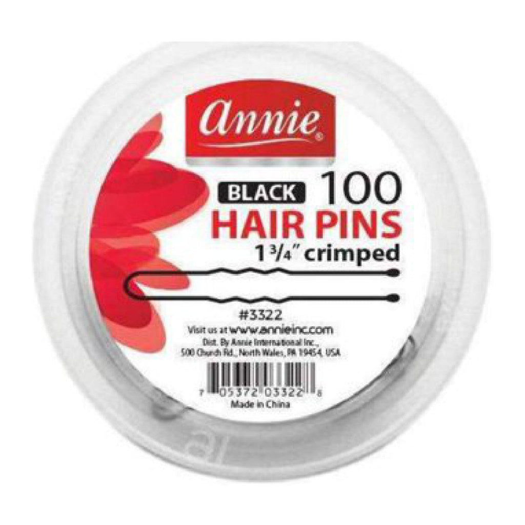 Annie #3322 100 Hair Pins Jar 1 3/4 Black