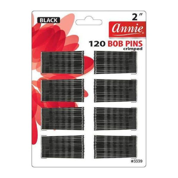 ANNIE #3339 120 BOB PINS 2 BLACK