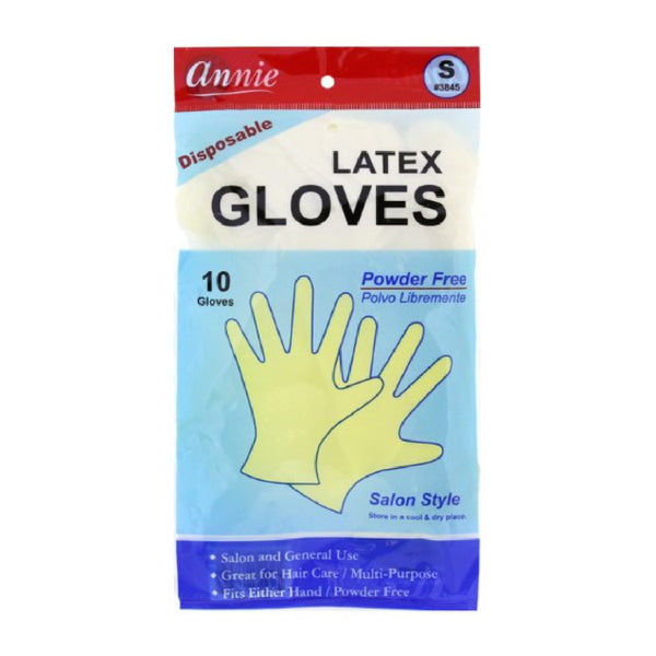 ANNIE #3845 LATEX GLOVES P/FREE S 10CT