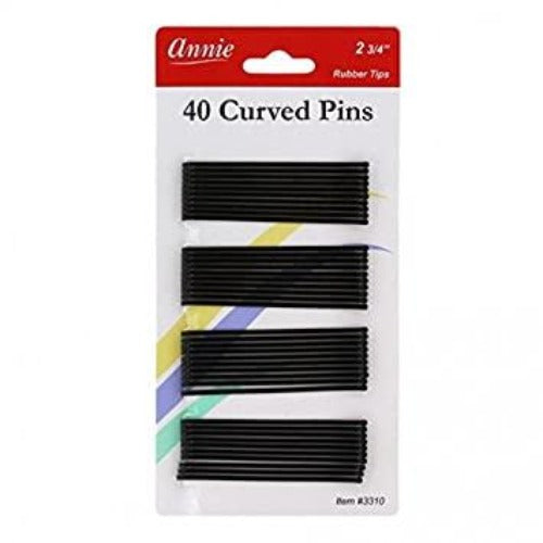 ANNIE CURVED PINS 40PCS BLACK