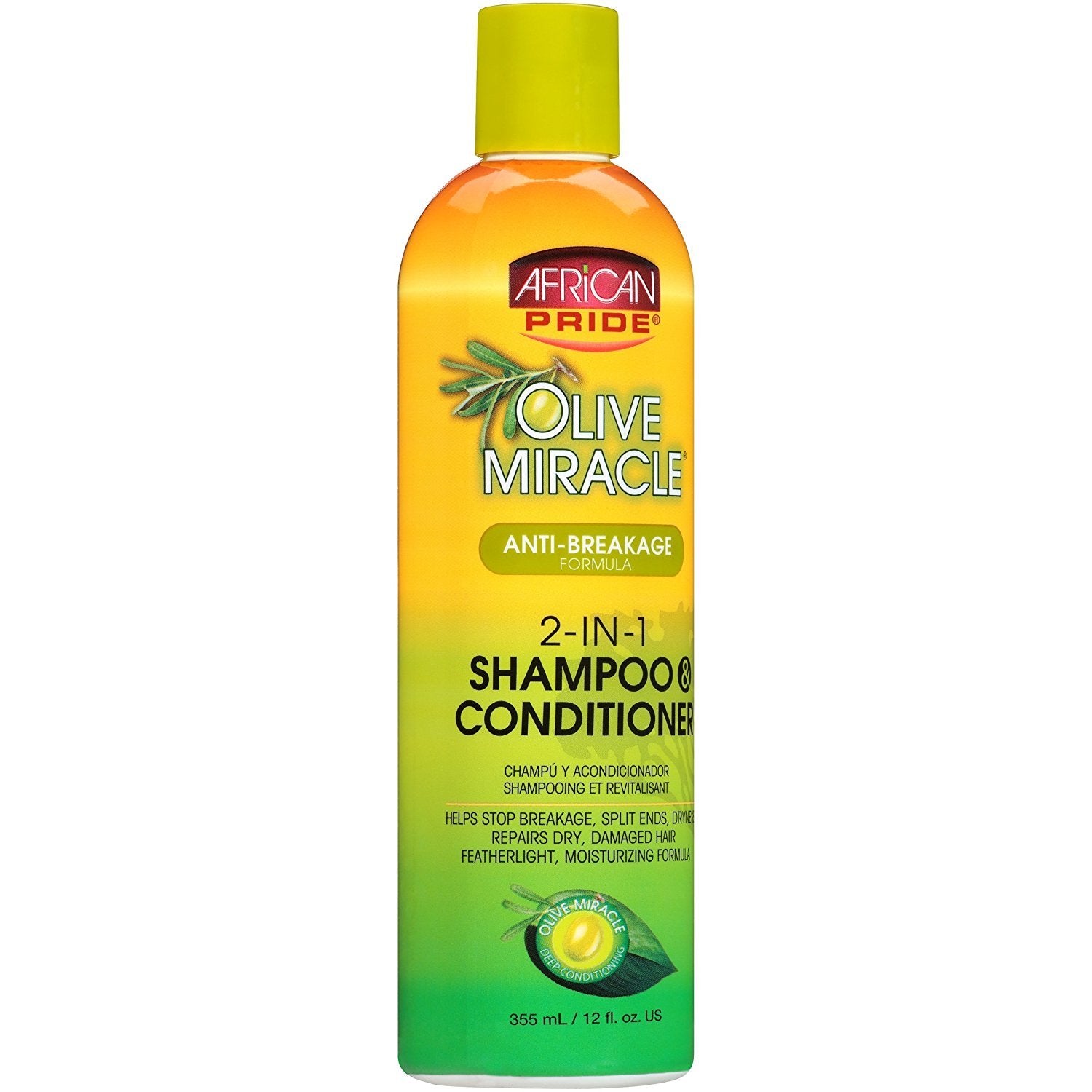 OLIVE MIRACLE 2-IN-1 SHAMPOO 12 OZ | AFRICAN PRIDE