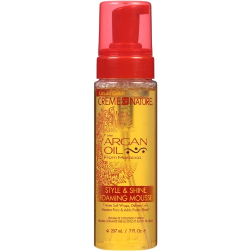 ARGAN OIL STYLE AND SHINE FOAMING MOUSSE 7 OZ | CREME OF NATURE