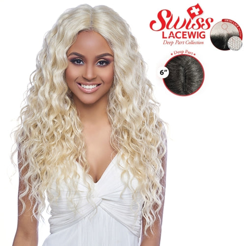 HARLEM125 SYNTHETIC HAIR LACE FRONT WIG SWISS LACE 6" DEEP PART LSD62